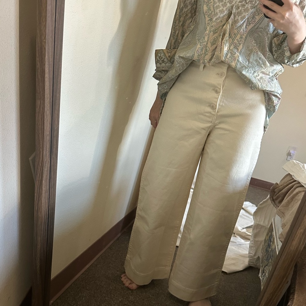NWT Madewell Cream Sailor Pants